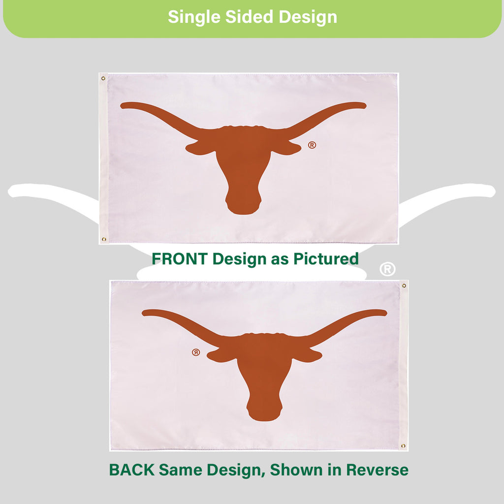University of Texas Single Sided Flag w/ 2 Grommets, 3'x5'