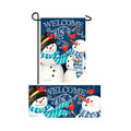 Snowman Welcome Garden Burlap Flag and Sassafras Mat Set (14B1152ECM+431152 )