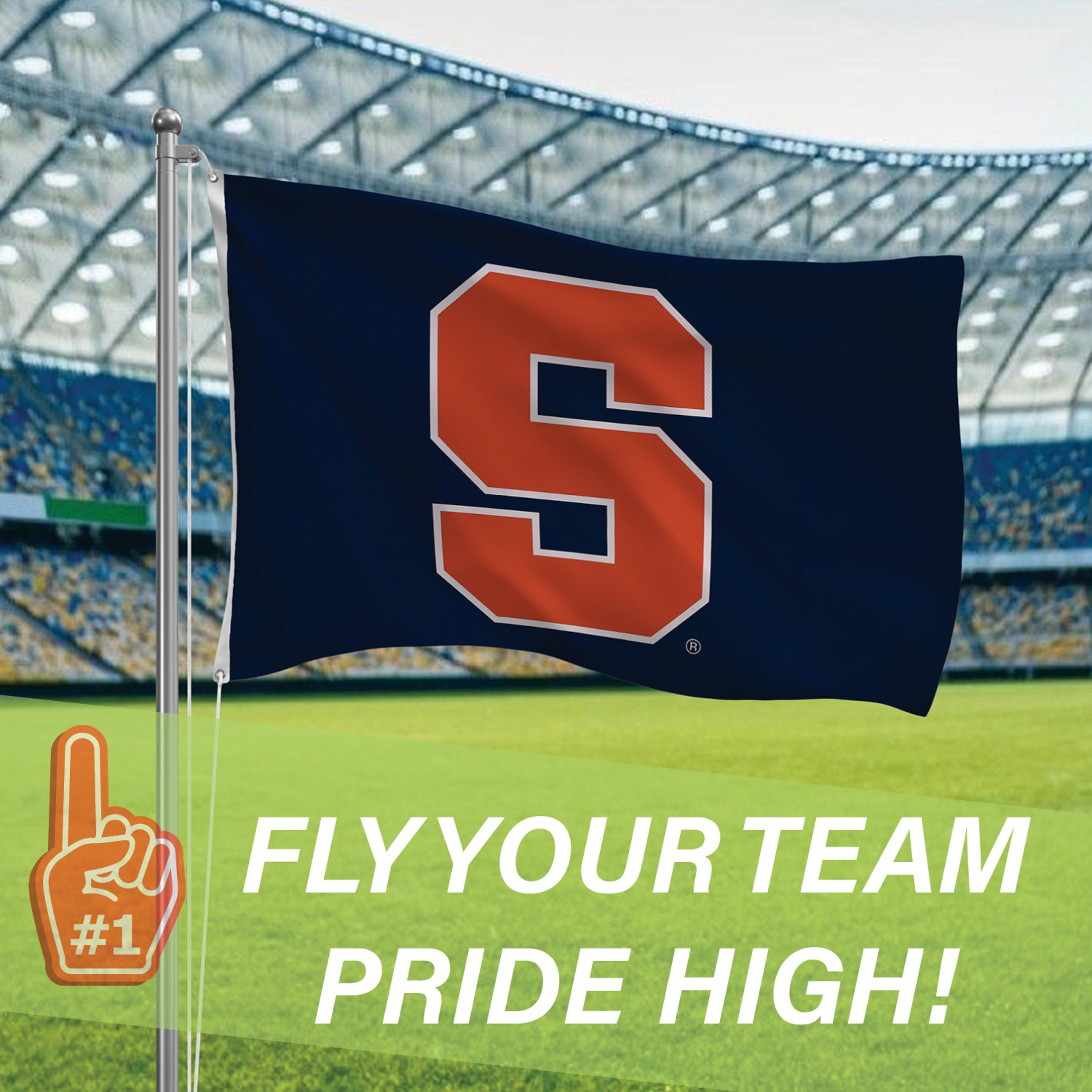 Syracuse University Single Sided Estate Flag with 2 Grommets, 3'x5'