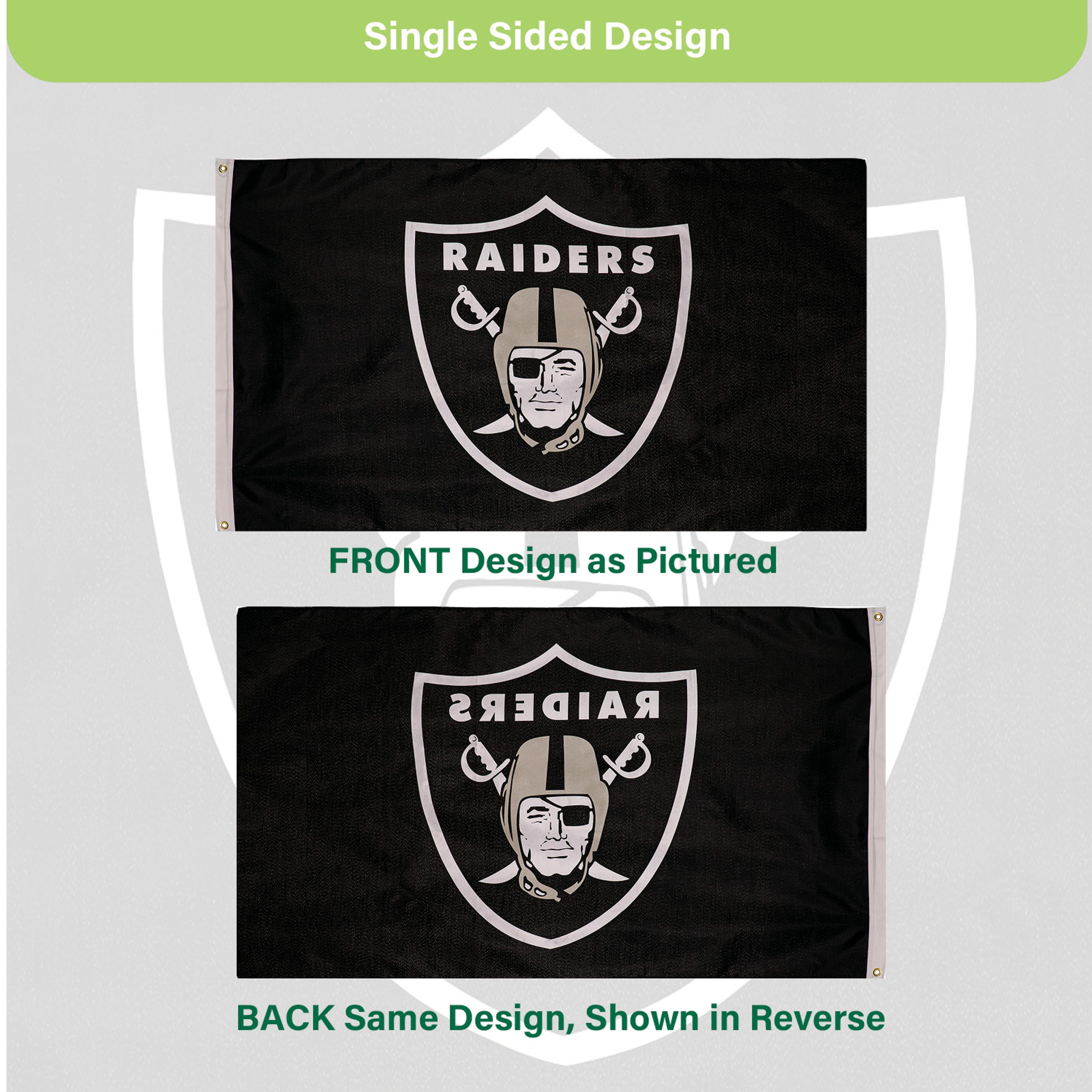 Las Vegas Raiders Single Sided Estate Flag with 2 Grommets, 3'x5'
