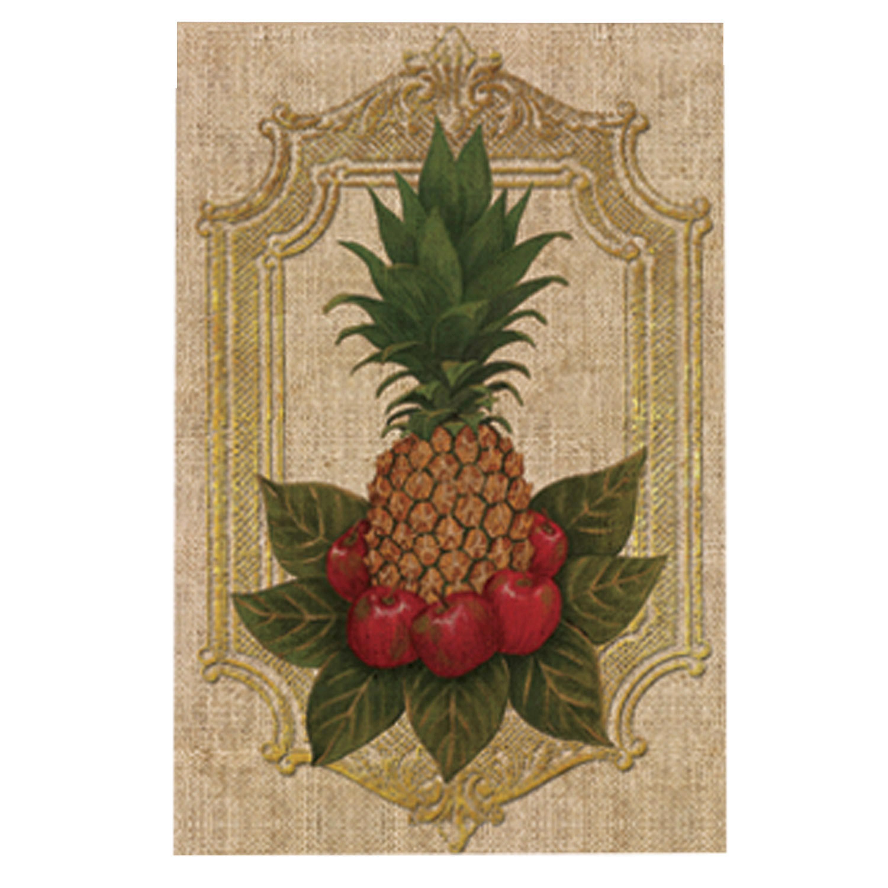 House Burlap Pineapple Flag