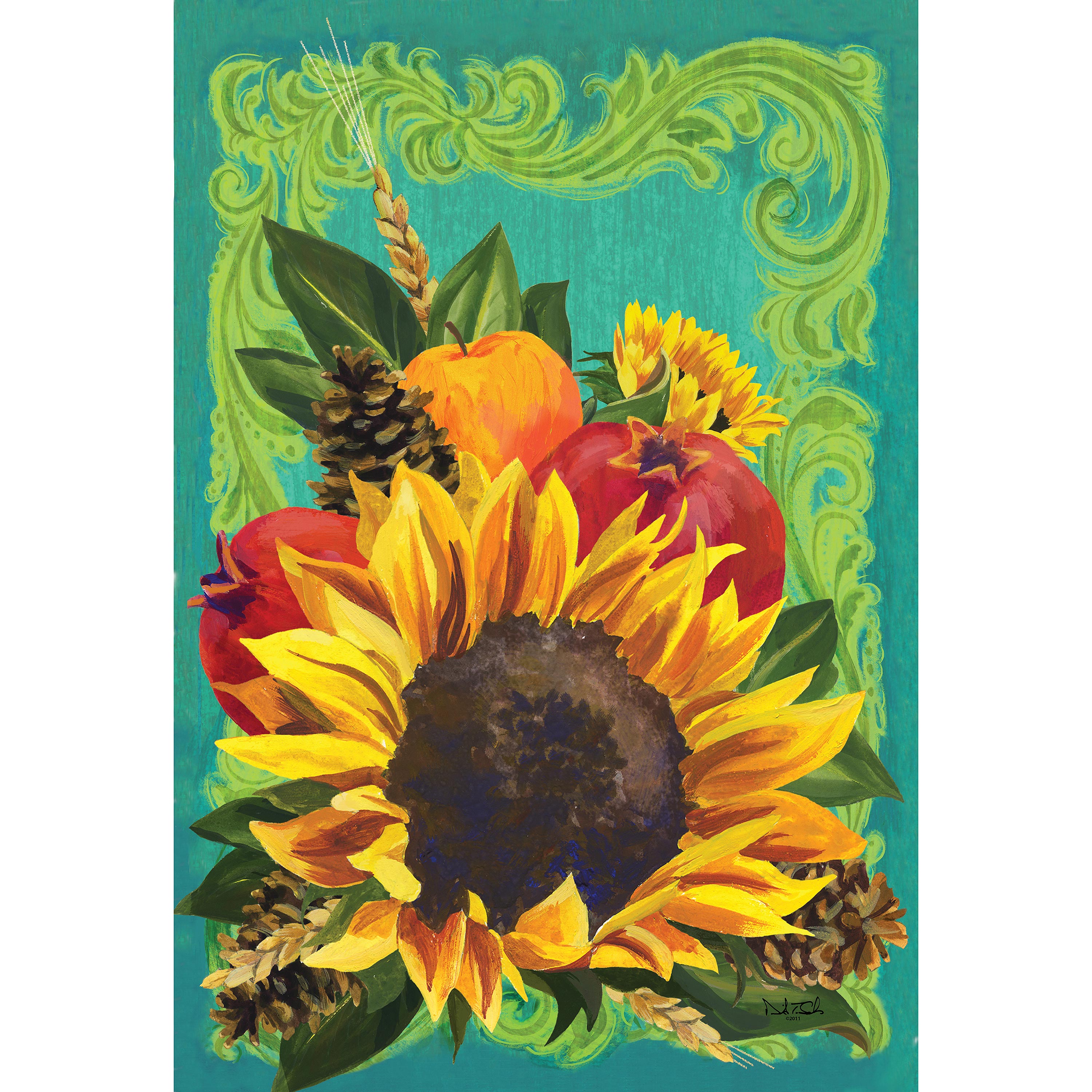 Fall Floral Suede House Flag