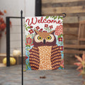 Fall Owl Welcome Garden Suede Flag