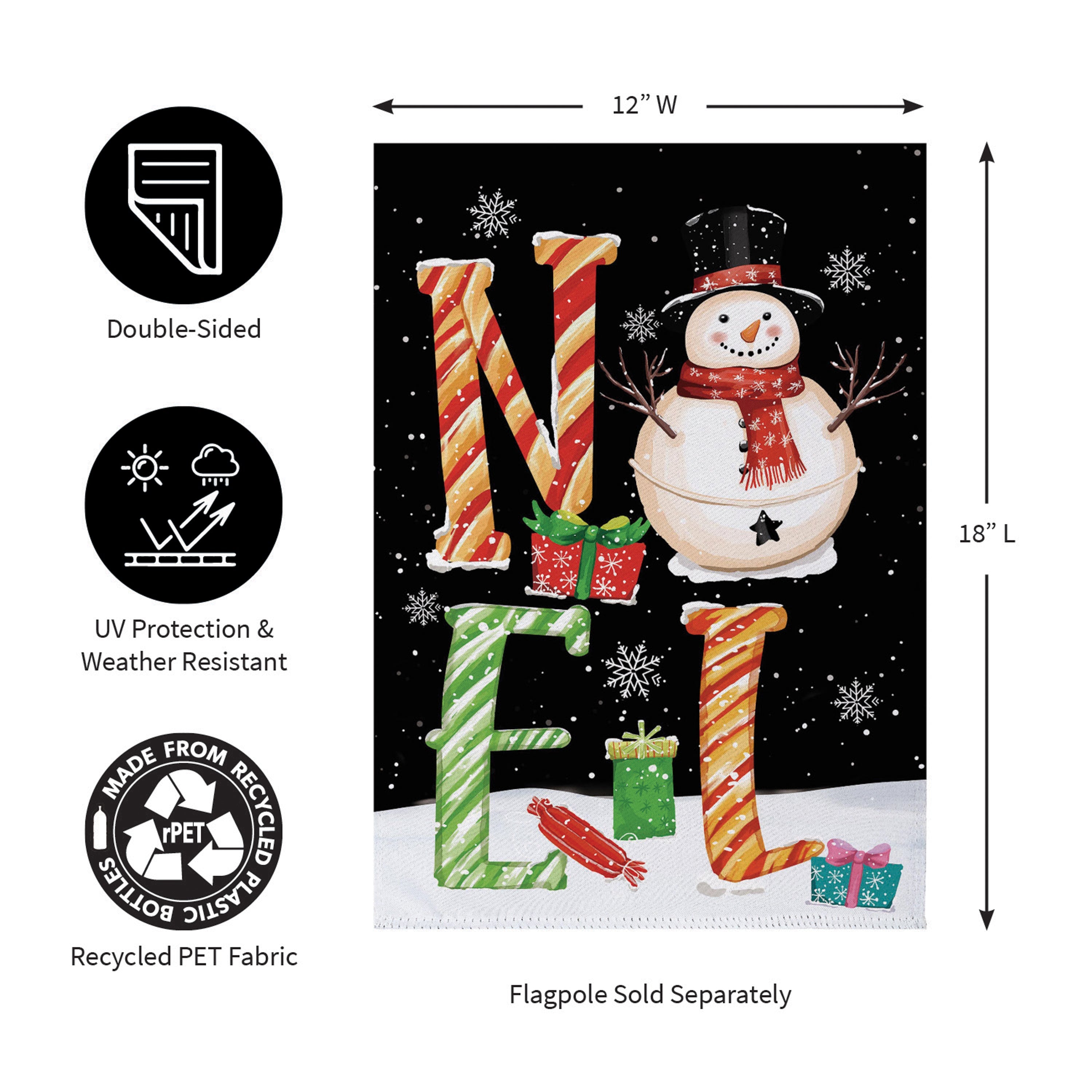 Noel Snowman Suede Garden Flag