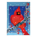 Snowy Cardinal Burlap House Flag