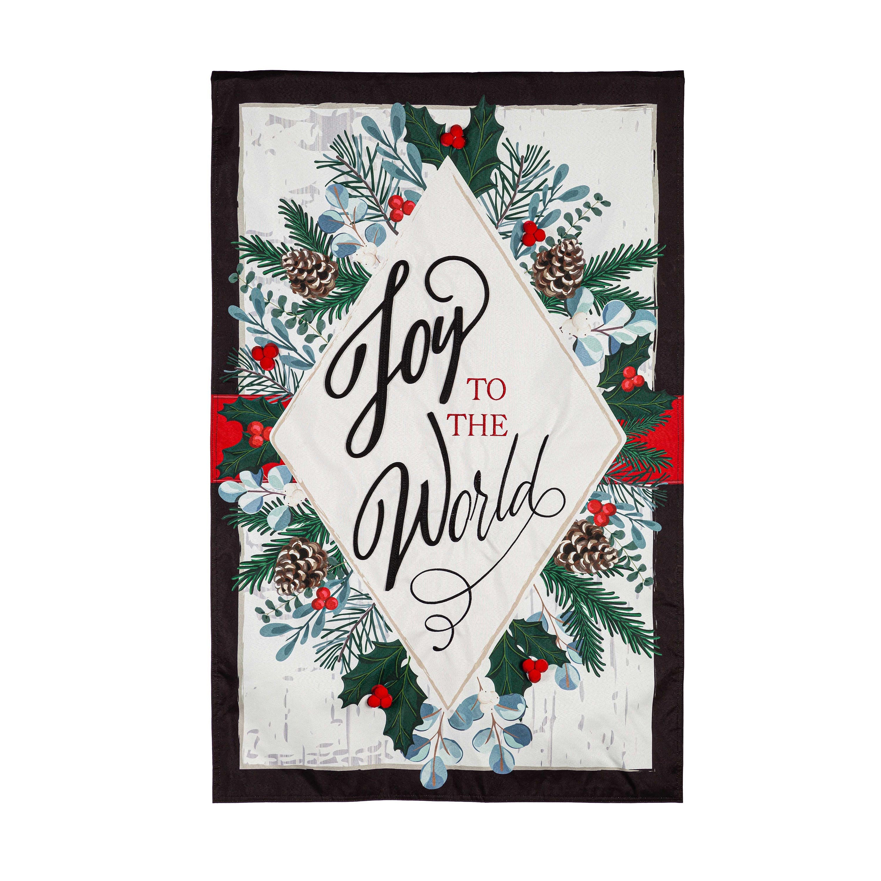 Joy to the World Linen House Flag