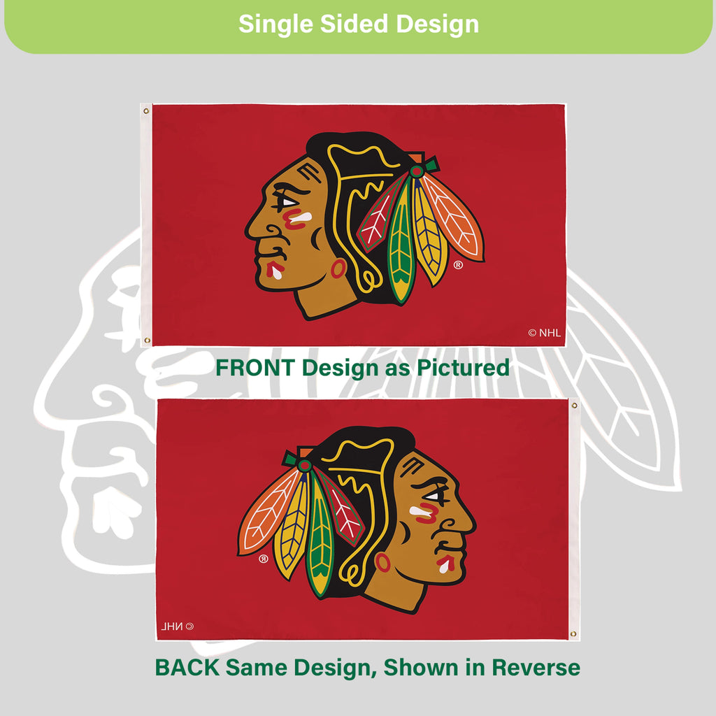 Chicago Blackhawks Single Sided Estate Flag with 2 Grommets, 3'x5'
