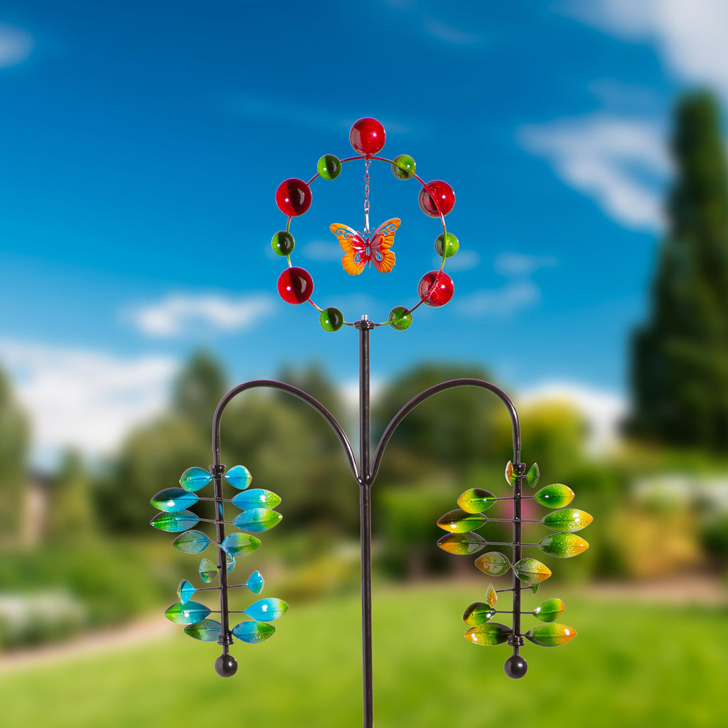 Metal Wind Spinner, Colorful Dynamic Helix, 75"H