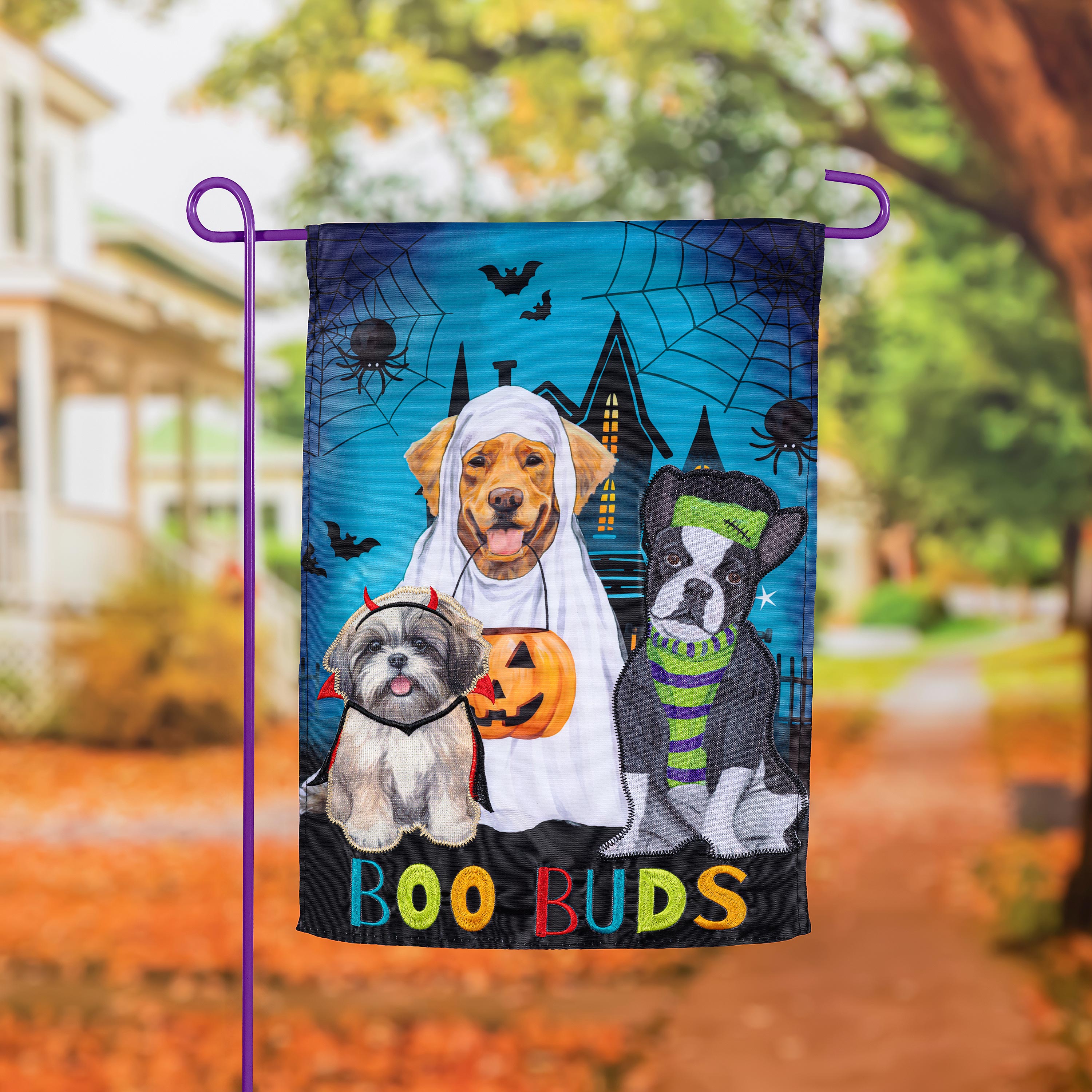 Boo Buds Applique Garden Flag