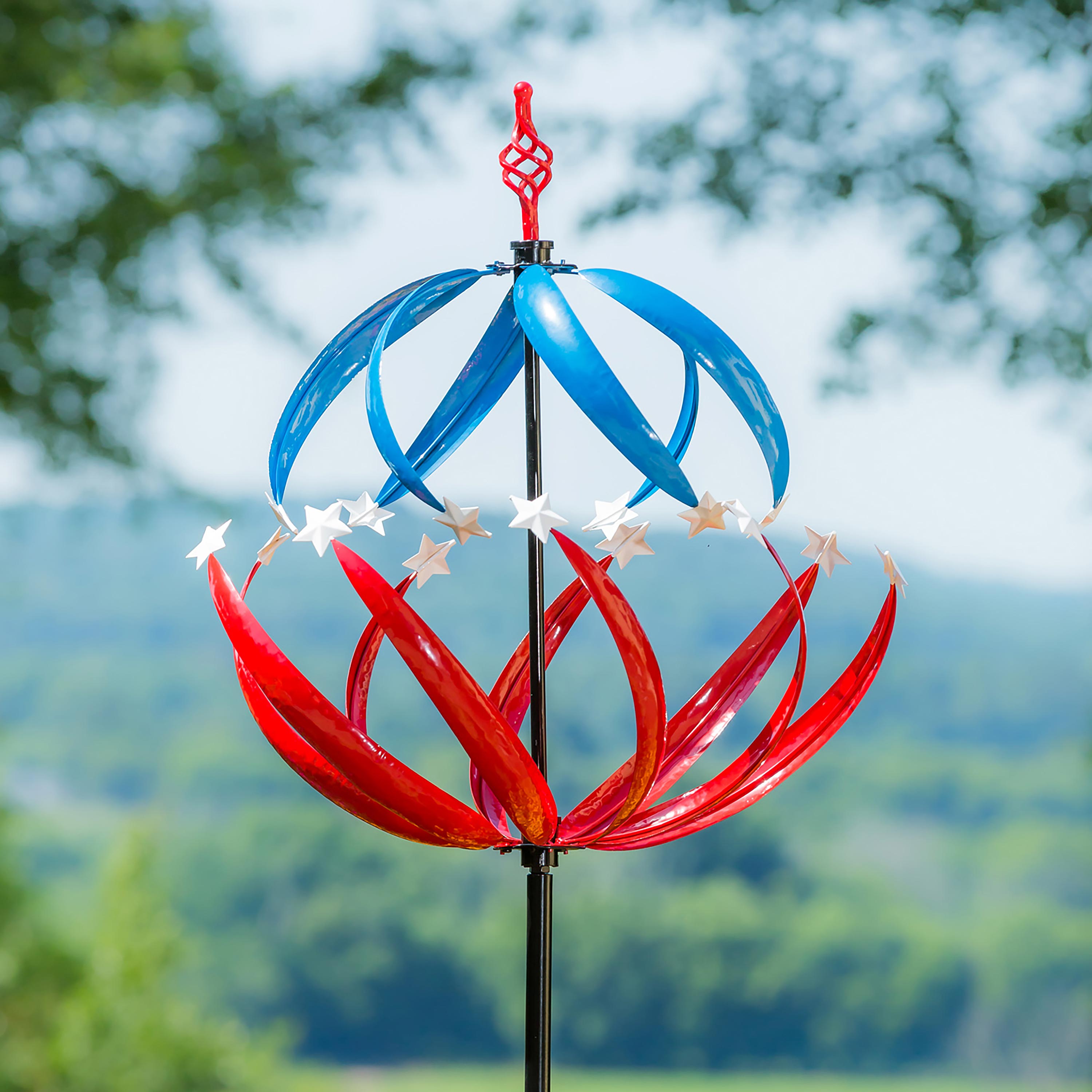 85"H Wind Spinner, Patriotic Stars