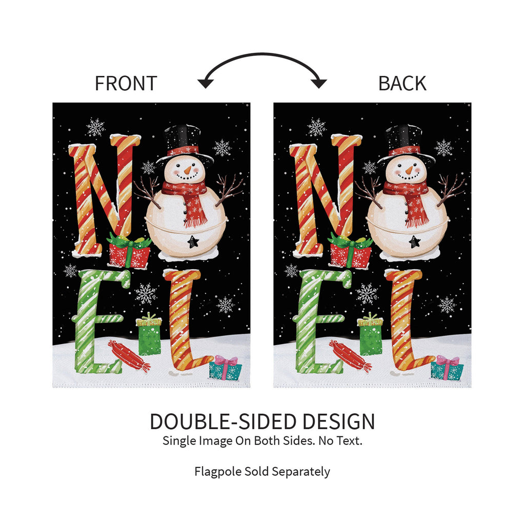 Noel Snowman Suede Garden Flag