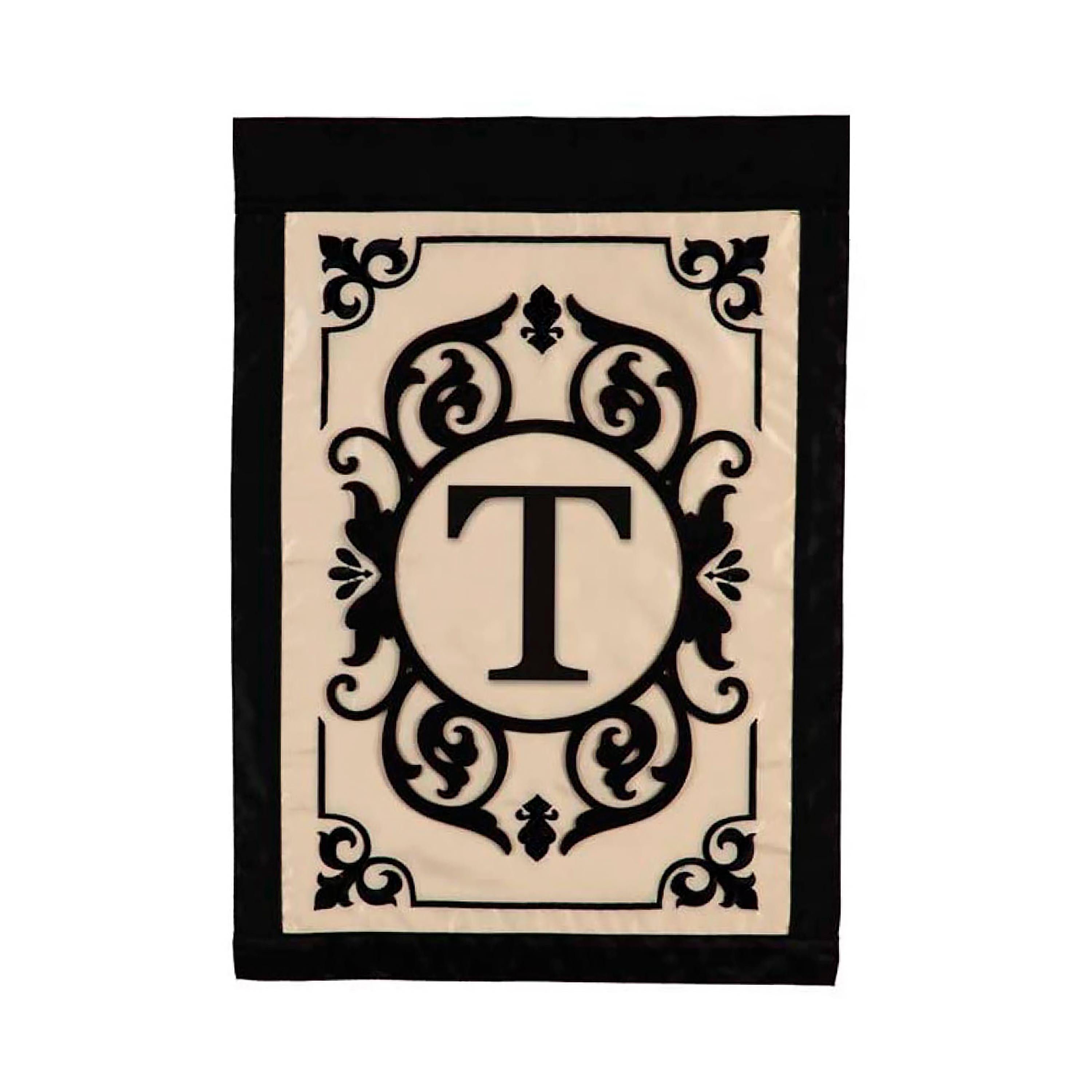 Cambridge Monogram Garden Applique Flag, Letter T