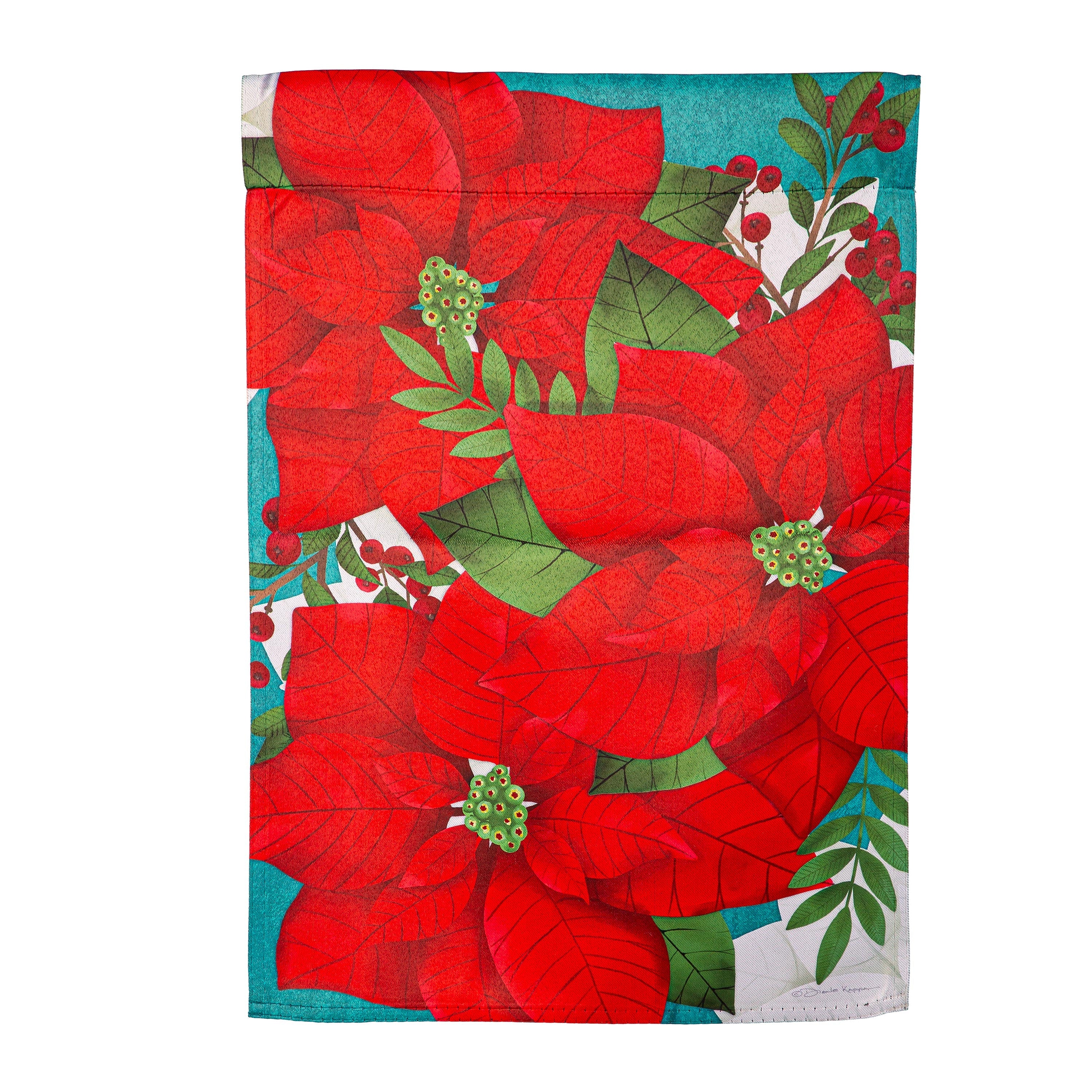 Poinsettia Suede Garden Flag