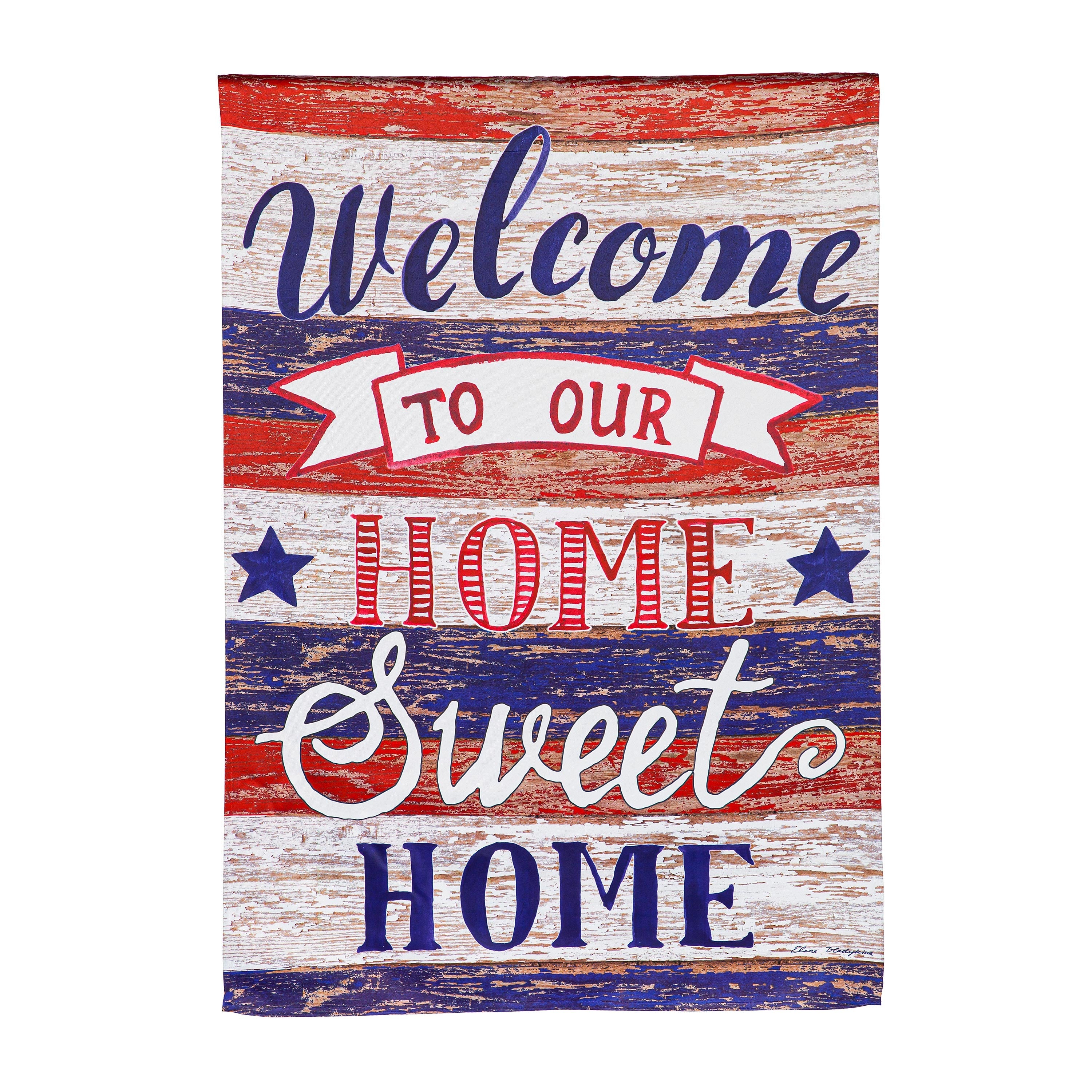 Farmhouse Home Sweet Home House Suede Flag