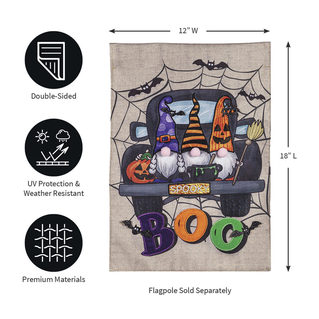 Spooky Truck Garden Burlap Flag