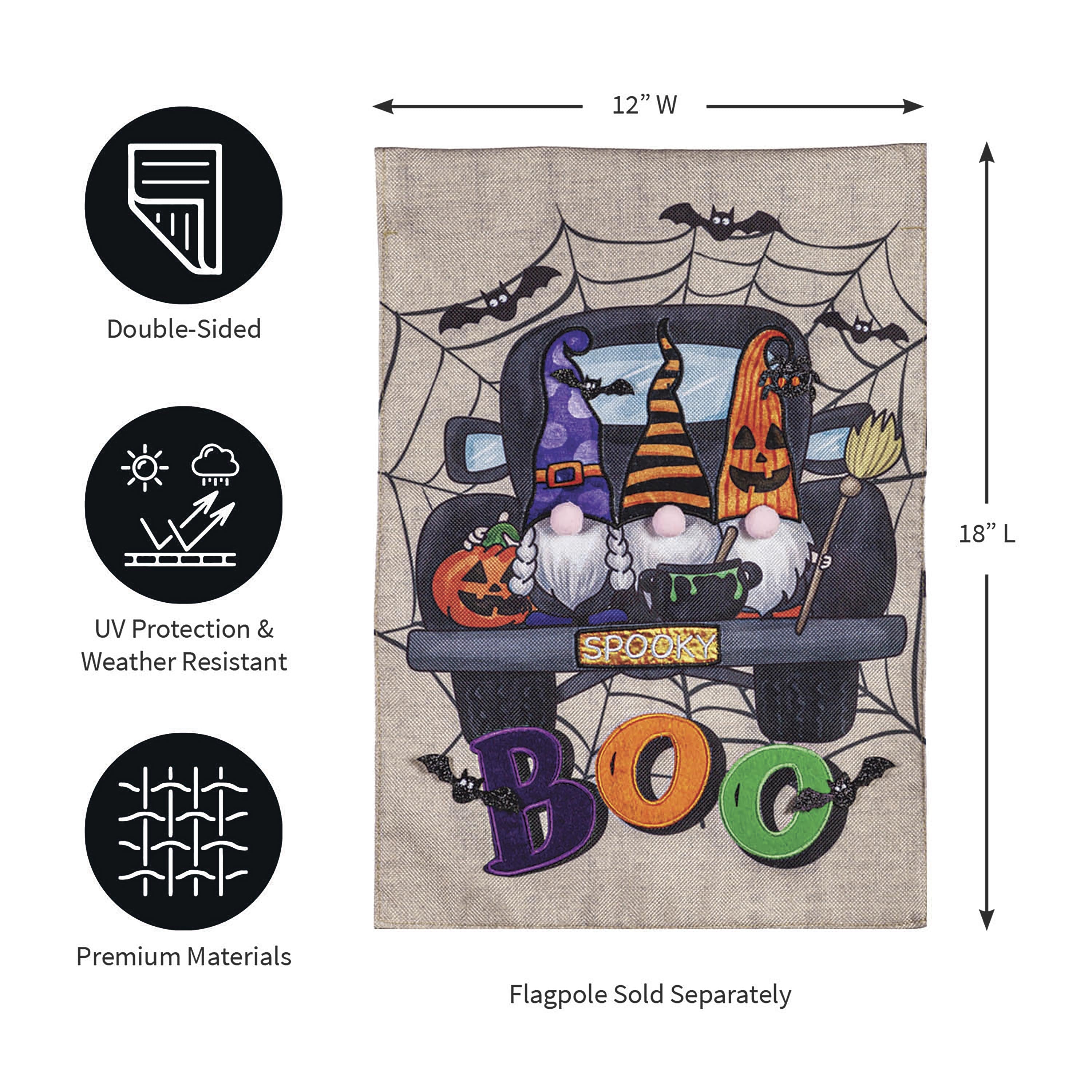 Spooky Truck Garden Burlap Flag