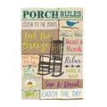 Porch Rules House Suede Flag