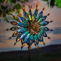 Metal Solar Radiant Lotus Wind Spinner, 74"H