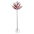 Two-Tier 7.5 Tall Crimson Lotus Metal Wind Spinner