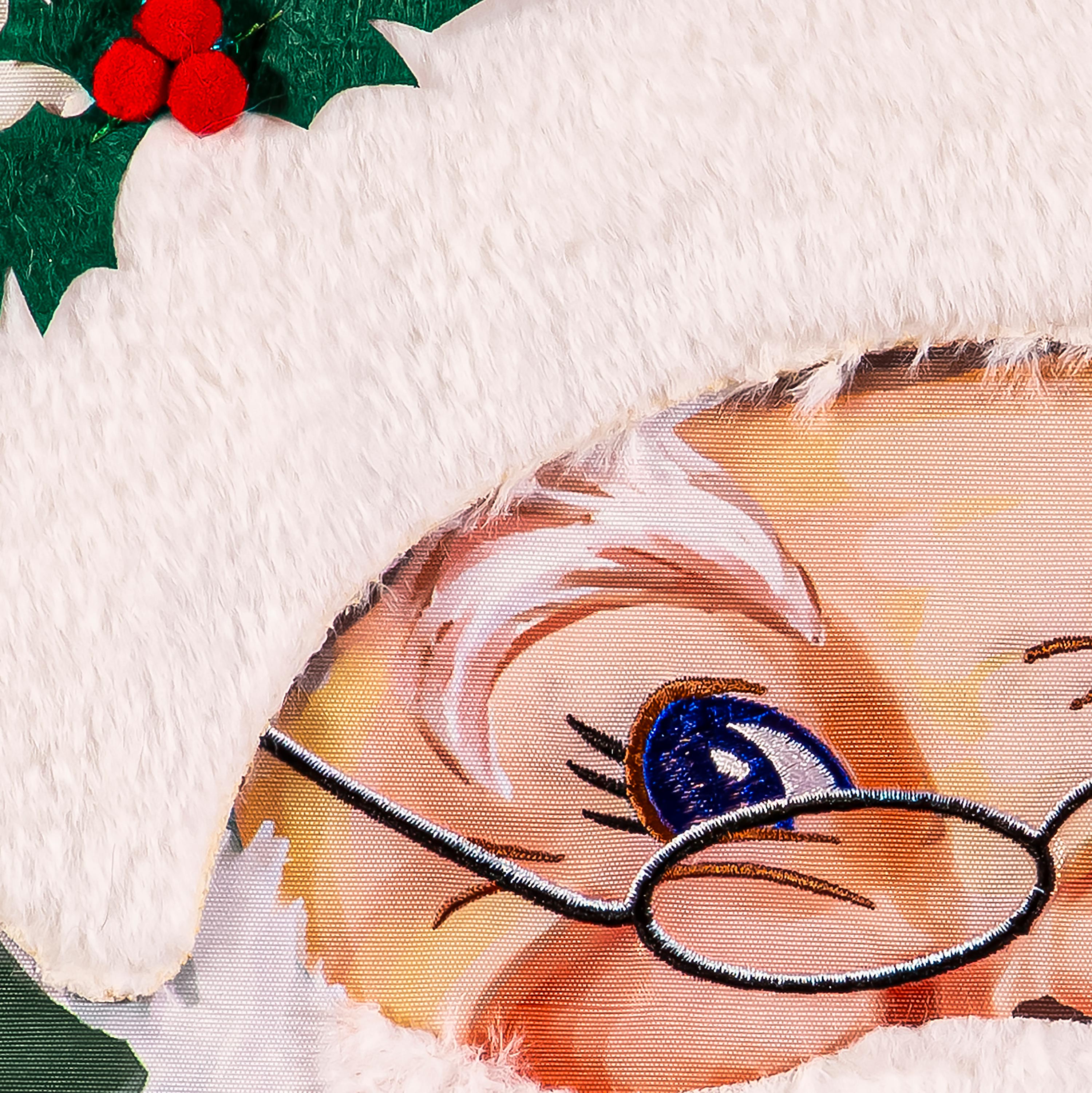 Merry Santa Applique Garden Flag