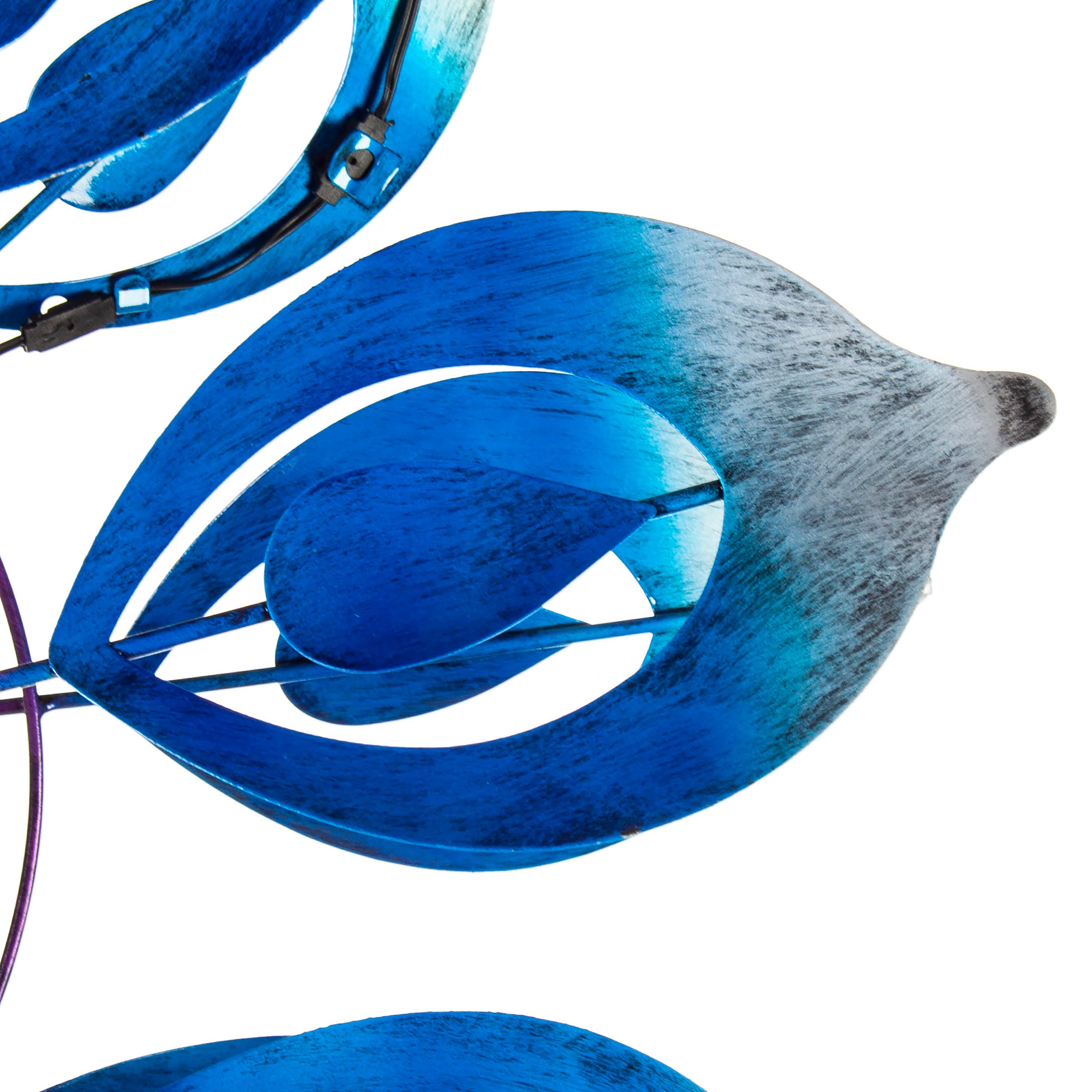 75"H Solar Wind Spinner, Blue Blooms