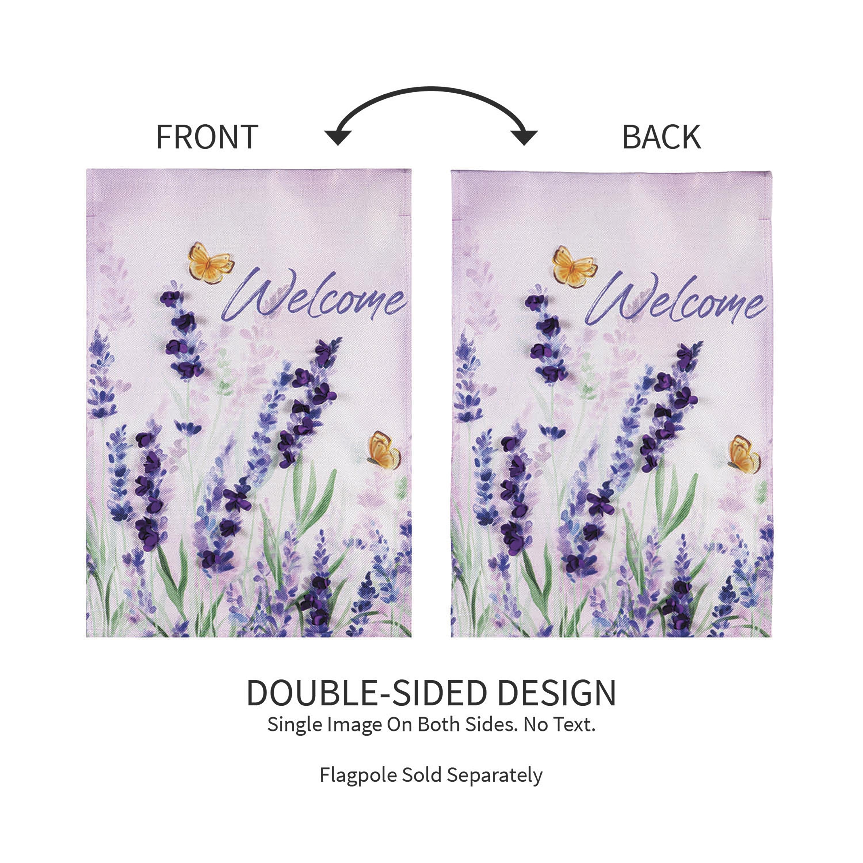 Hello Spring Lavender Burlap Garden Flag