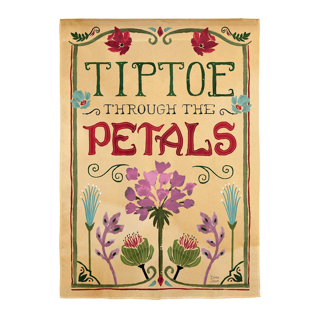 Tiptoe through the Petals Burlap Garden Flag