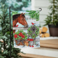 Horse & Cardinal Suede Garden Flag