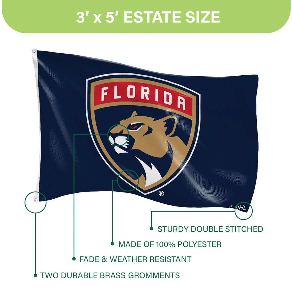 Florida Panthers Single Sided Flag w/ 2 Grommets, 3'x5'