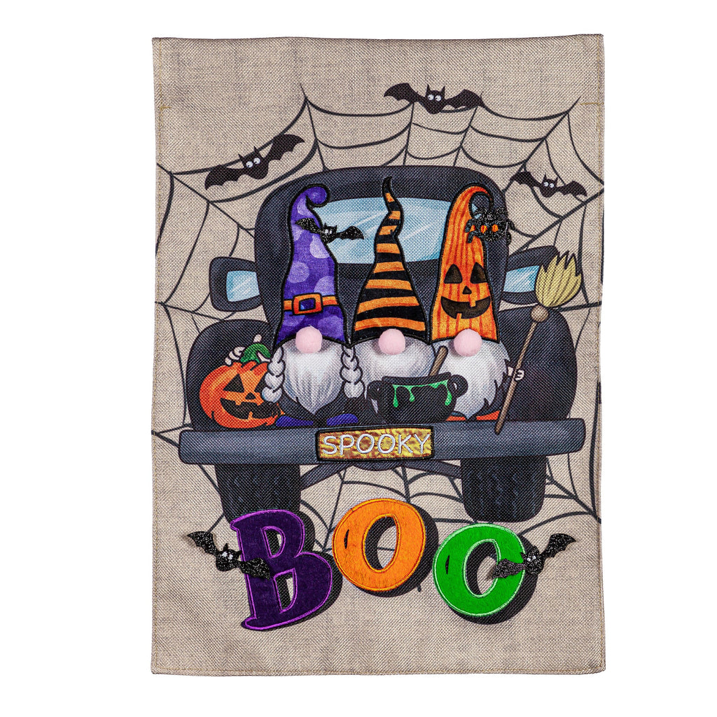 Spooky Truck Garden Burlap Flag