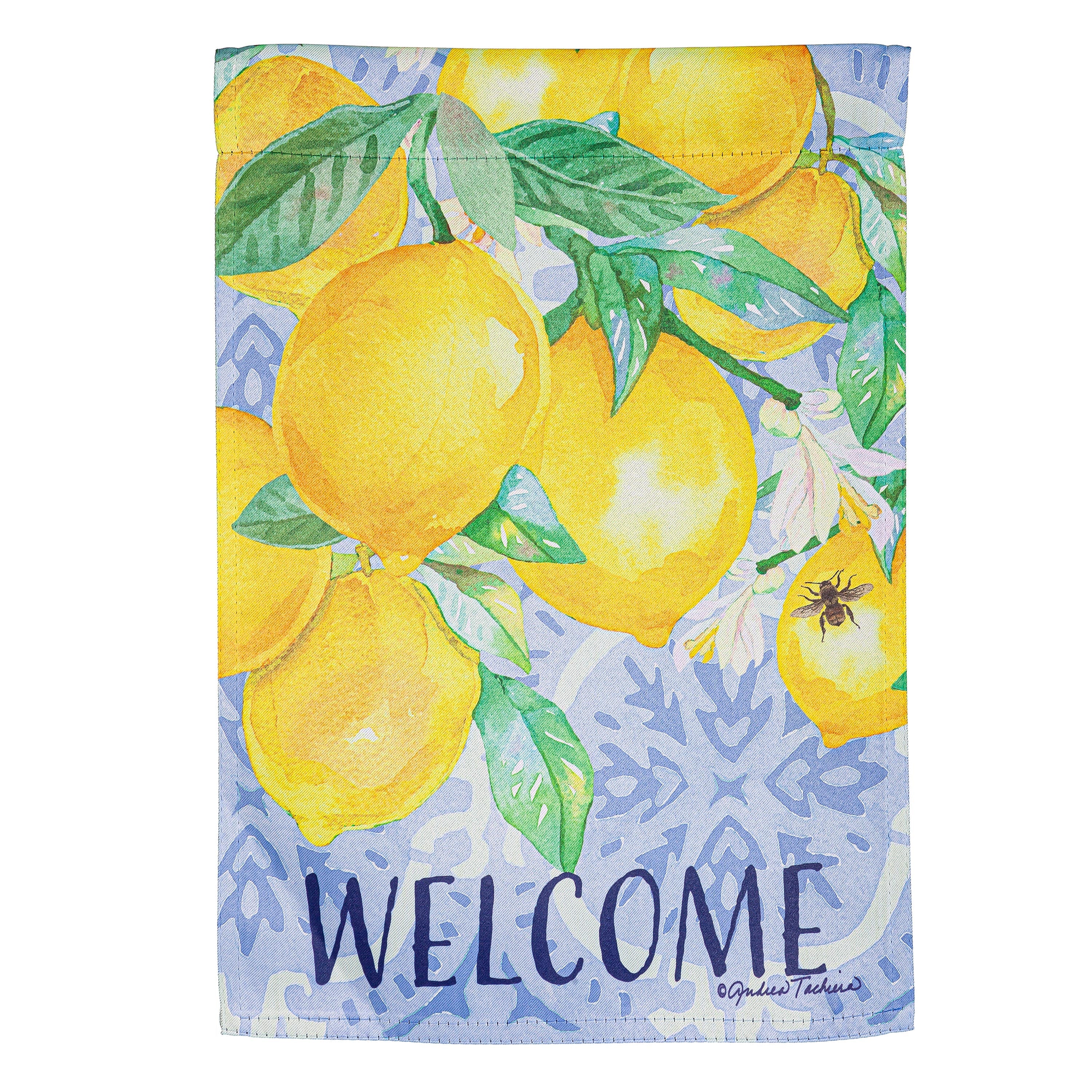 Lemon Tree Suede Garden Flag