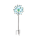 75"H Wind Spinner, Blue and Purple Calla Lilies