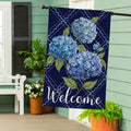 VivaStyle Burlap House Flag, Hydrangea Haven