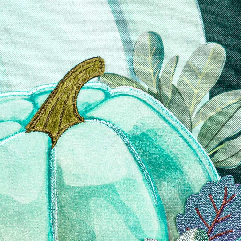 Mint Pumpkin Garden Linen Flag