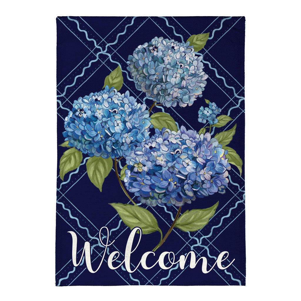 VivaStyle Burlap Garden Flag, Hydrangea Haven