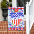 Welcome Heart Garden Suede Flag