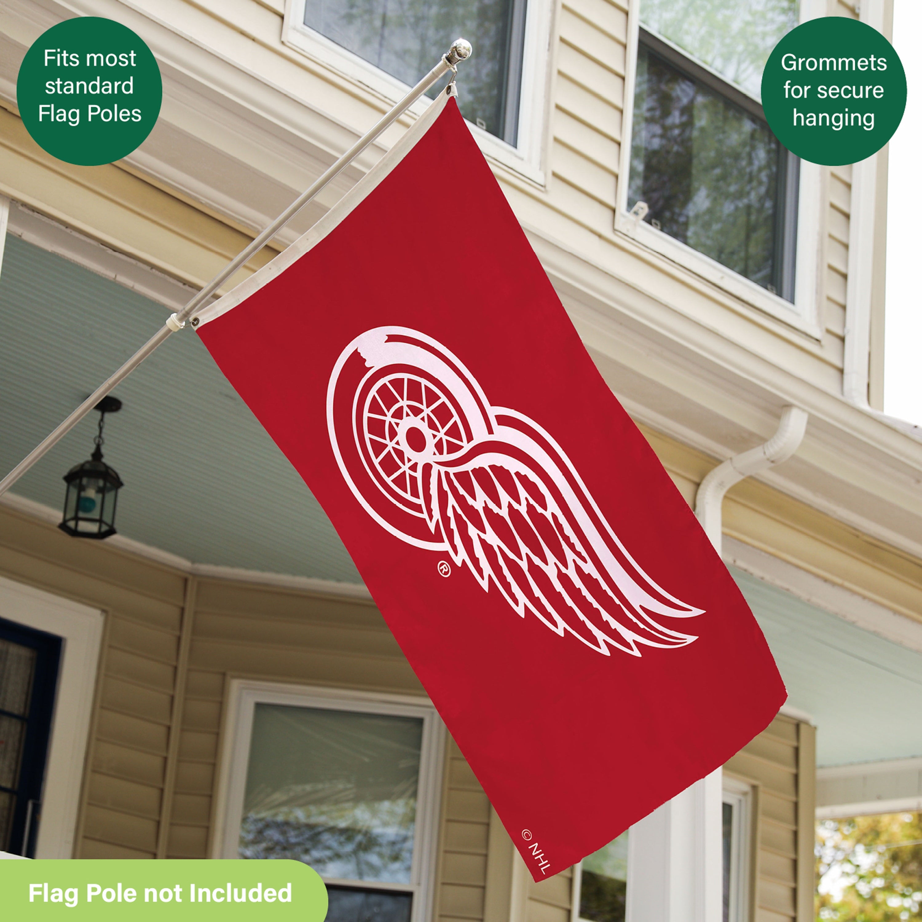 Detroit Red Wings Single Sided Estate Flag with 2 Grommets, 3'x5'