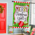 Merry Christmas Y'all Applique House Flag