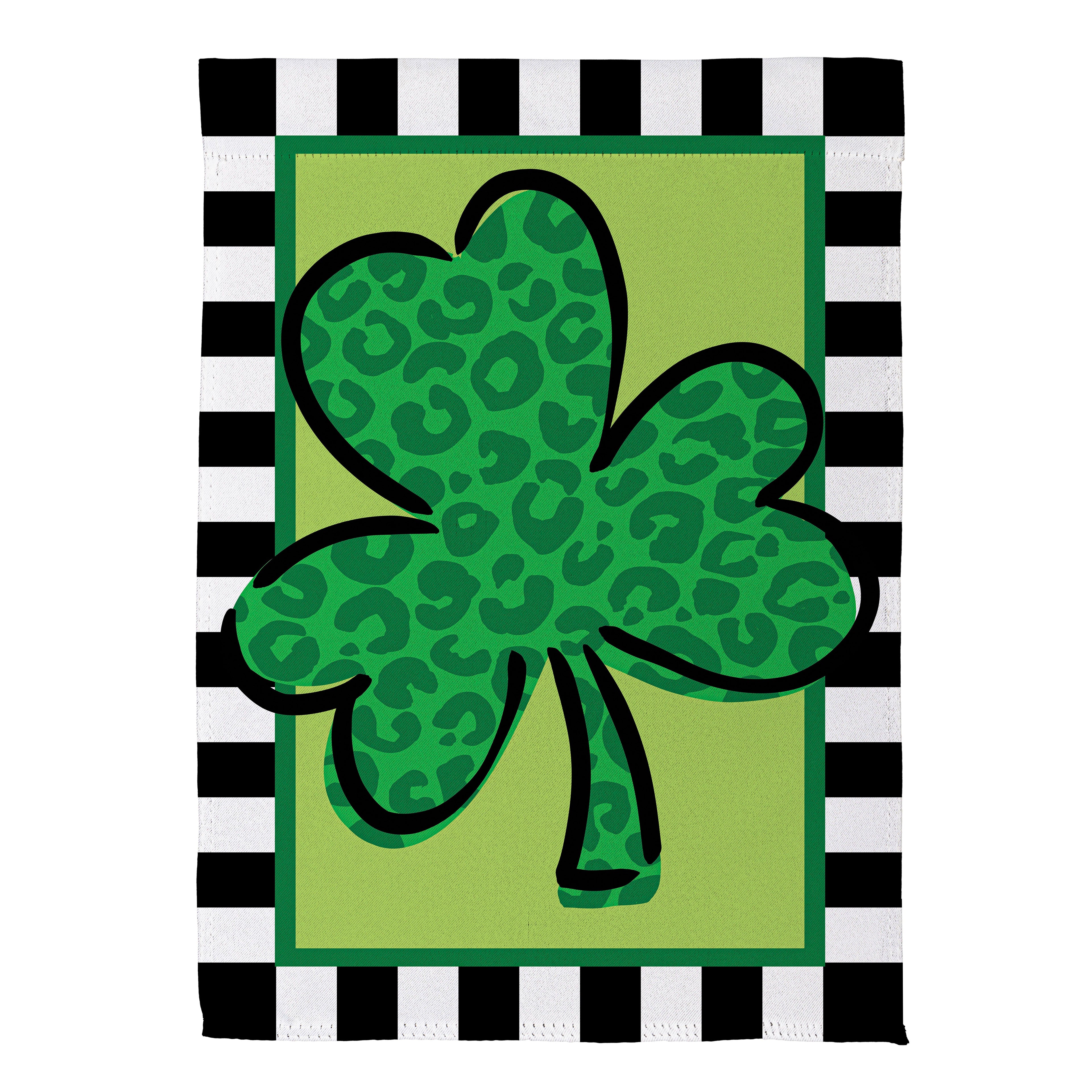 Patterned Shamrock Suede Garden Flag