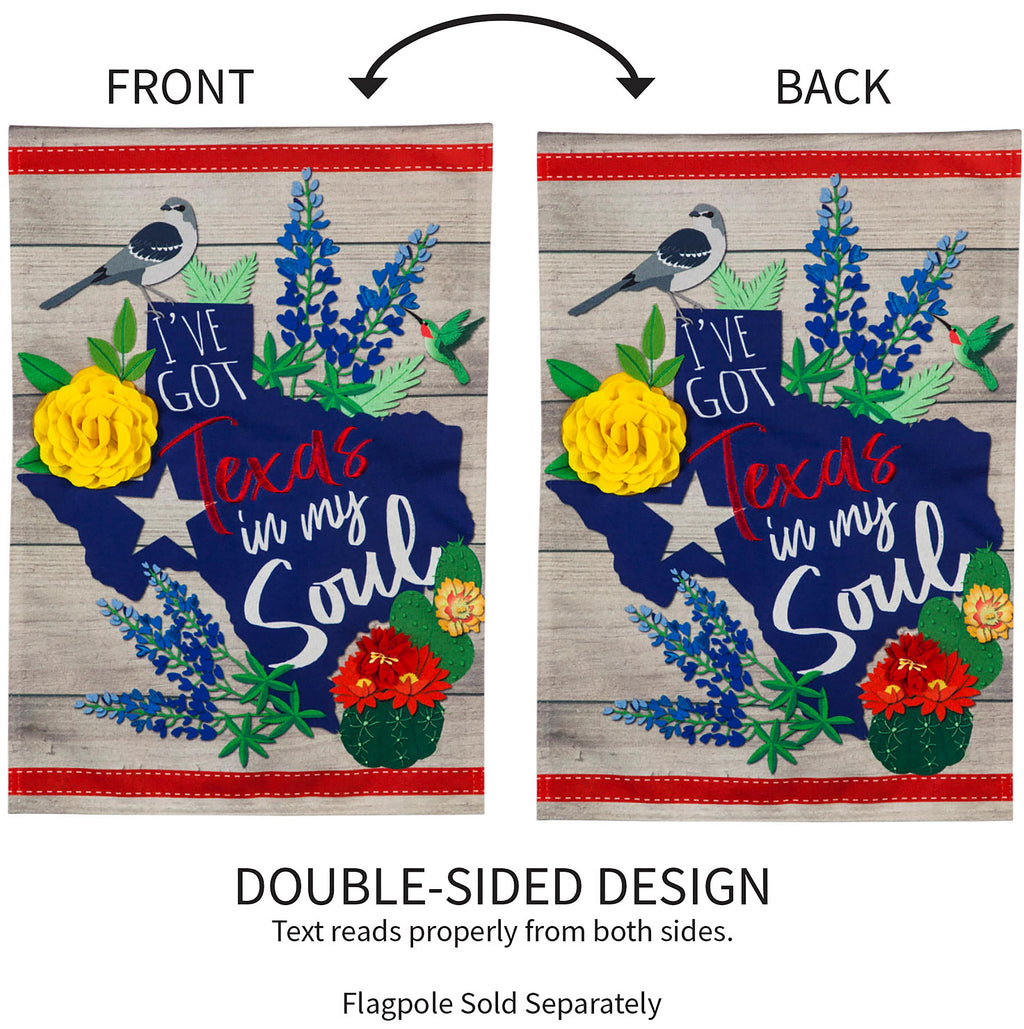 Texas In My Soul Garden Linen Flag