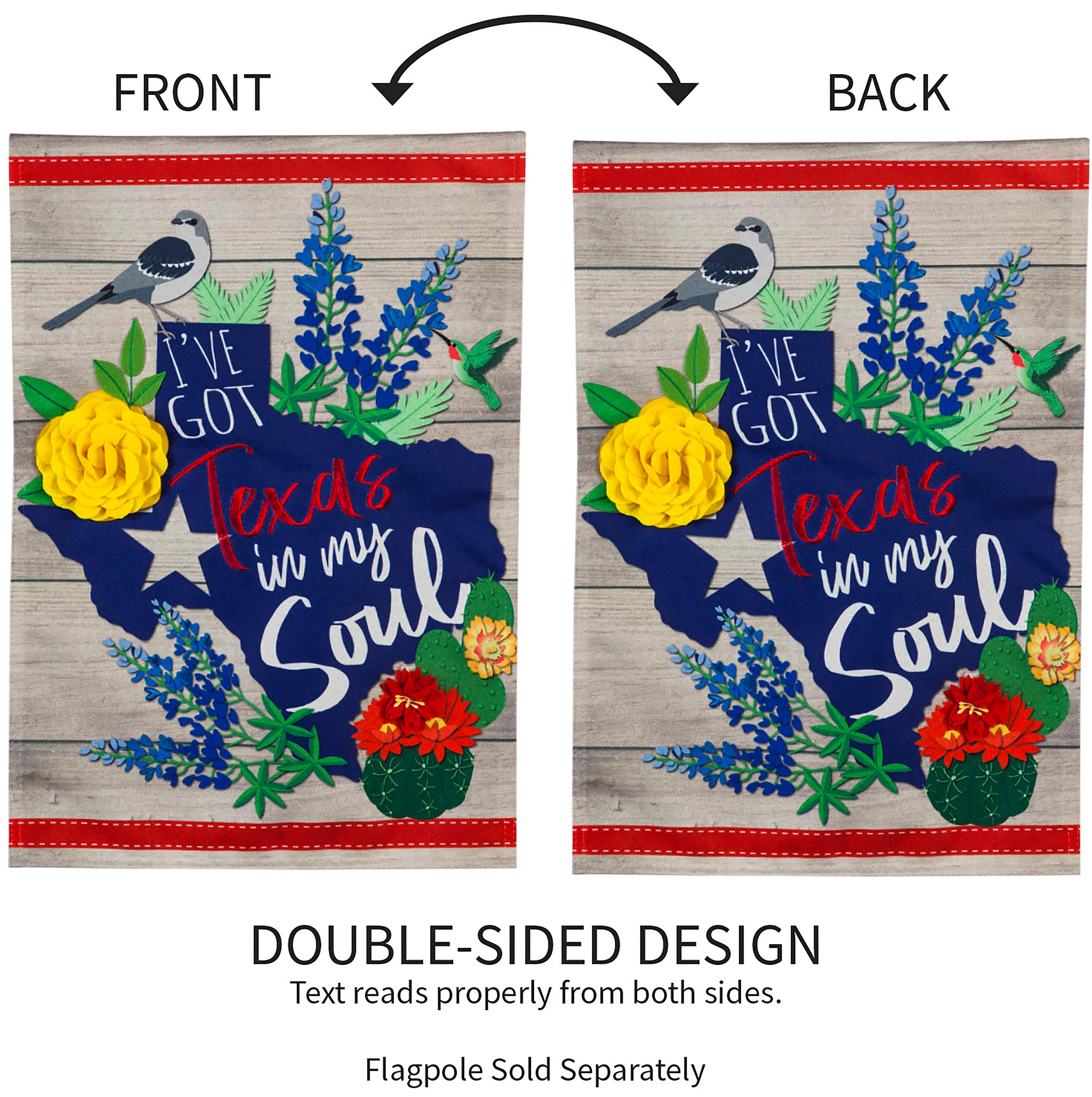Texas In My Soul Garden Linen Flag