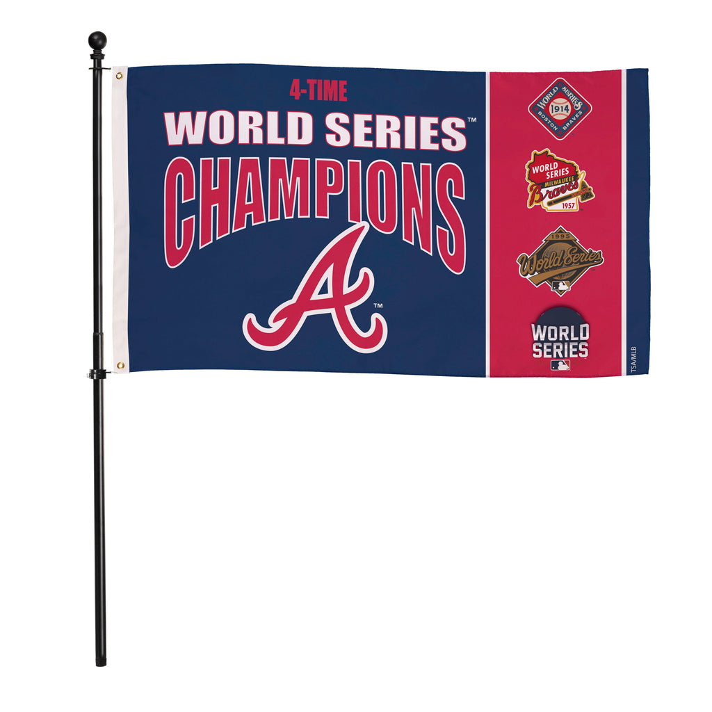 Atlanta Braves Single Sided Flag w/ 2 Grommets, 3'x5' Multi Win Flag
