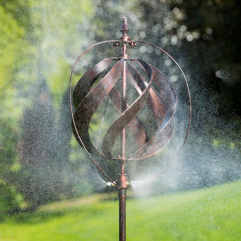 85.5"H Misting Wind Spinner, Copper Sphere