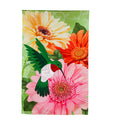 Hummingbird and Daisy Trio House Linen Flag