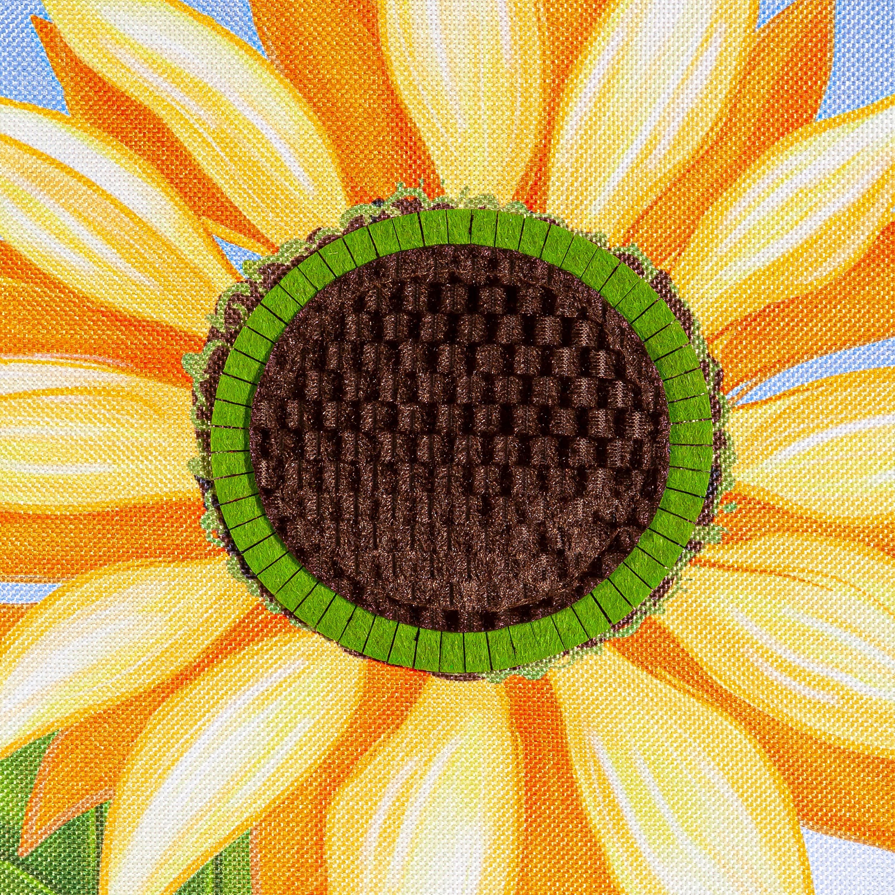 Sunflower & Ladybug Burlap Garden Flag