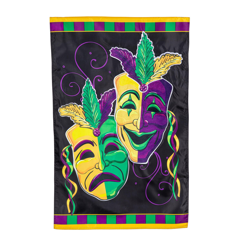 Mardi Gras Theater Mask Applique House Flag