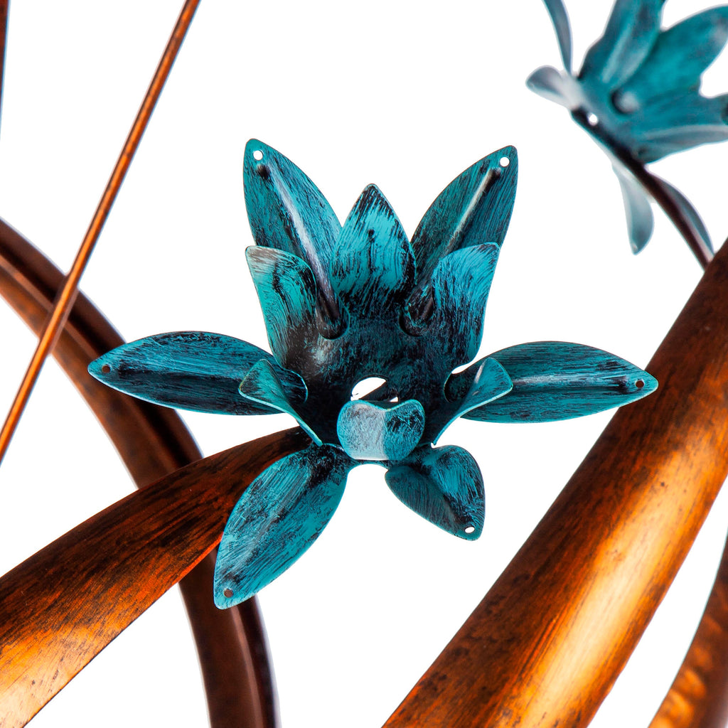 84" H Wind Spinner, Butterfly Swirls and Flower Motions