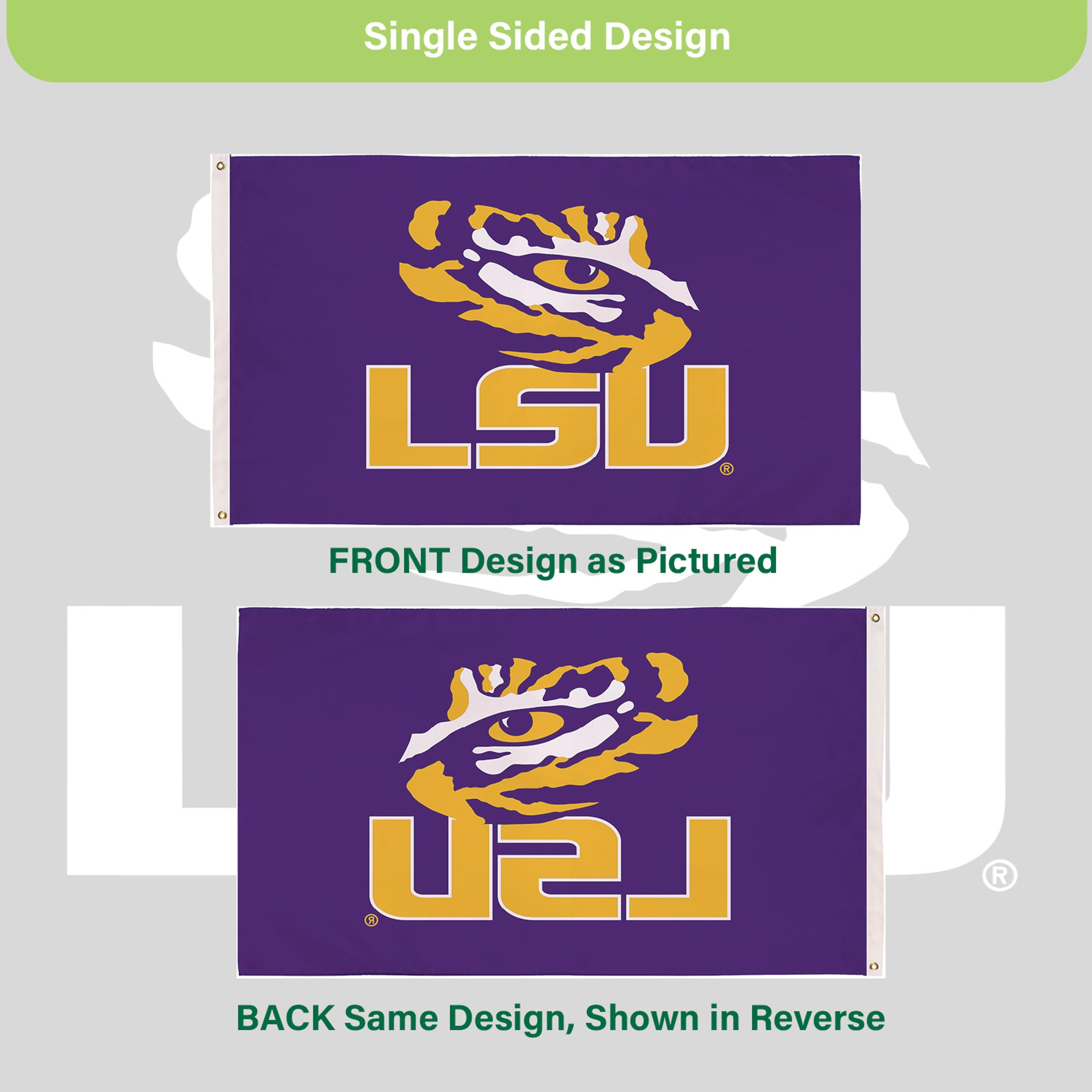 Louisiana State University Single Sided Estate Flag with 2 Grommets, 3'x5'