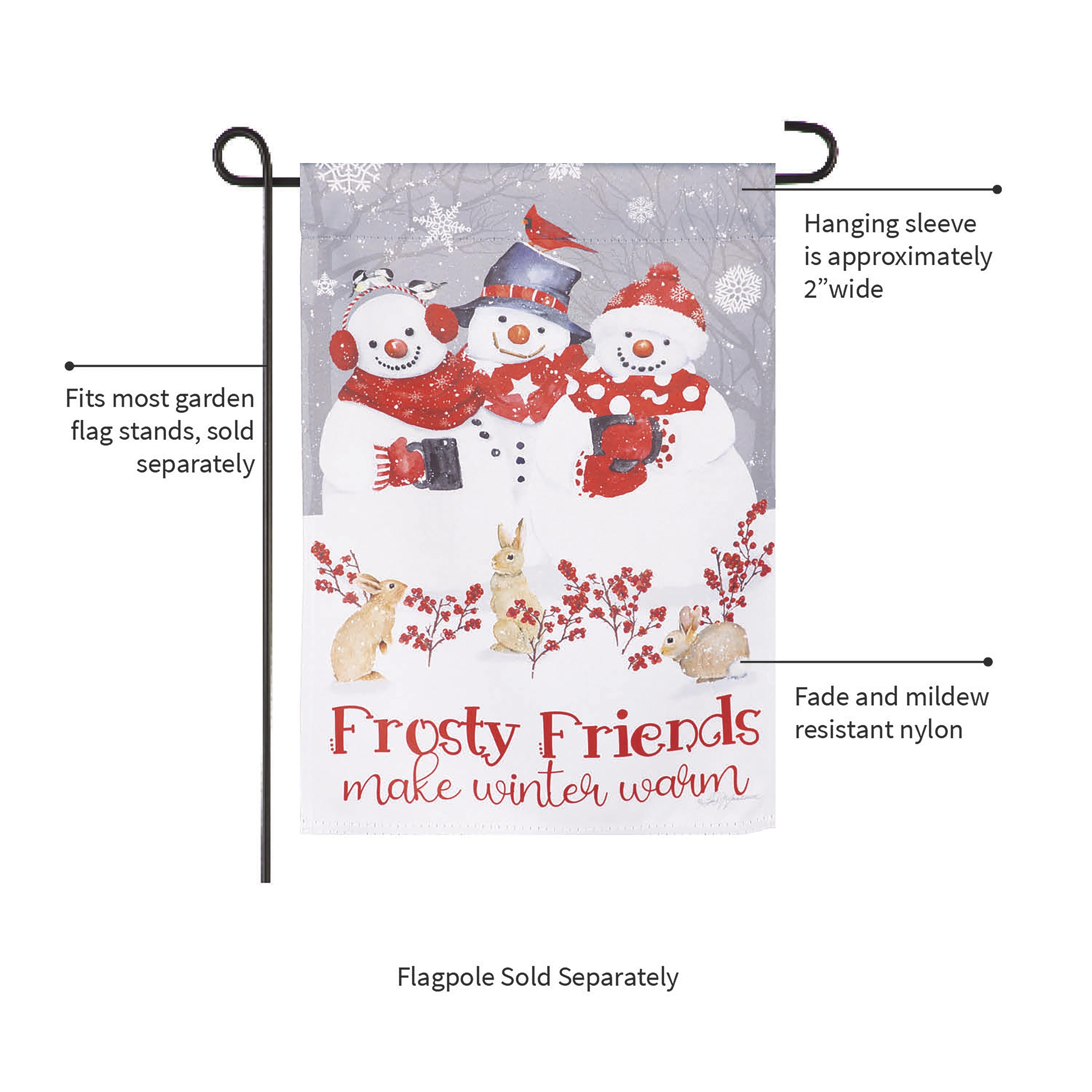 Snow Crew Suede Garden Flag