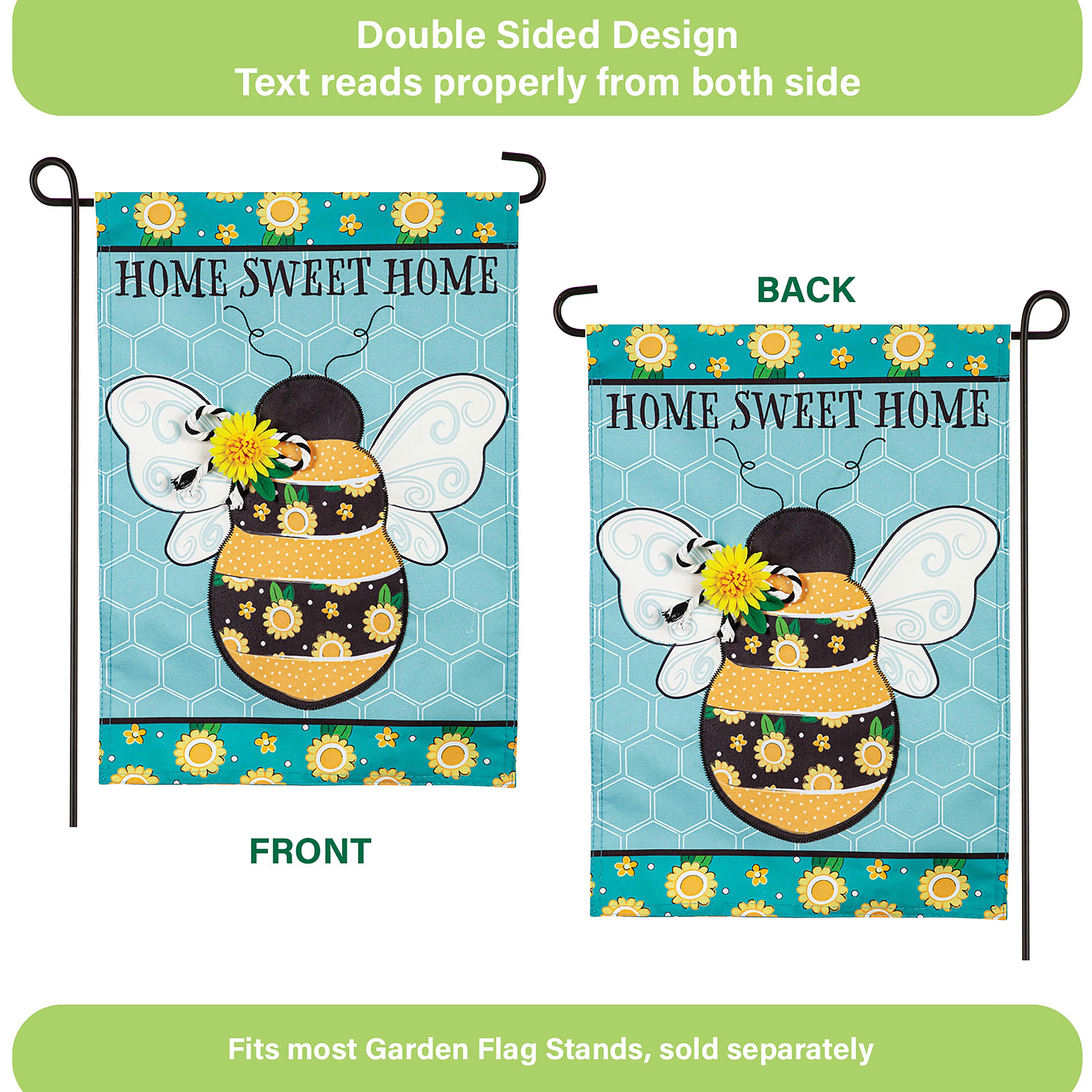 Home Sweet Home Bee Linen Garden Flag
